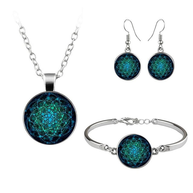 Flower of Life Glass Dome Pendant Necklace
