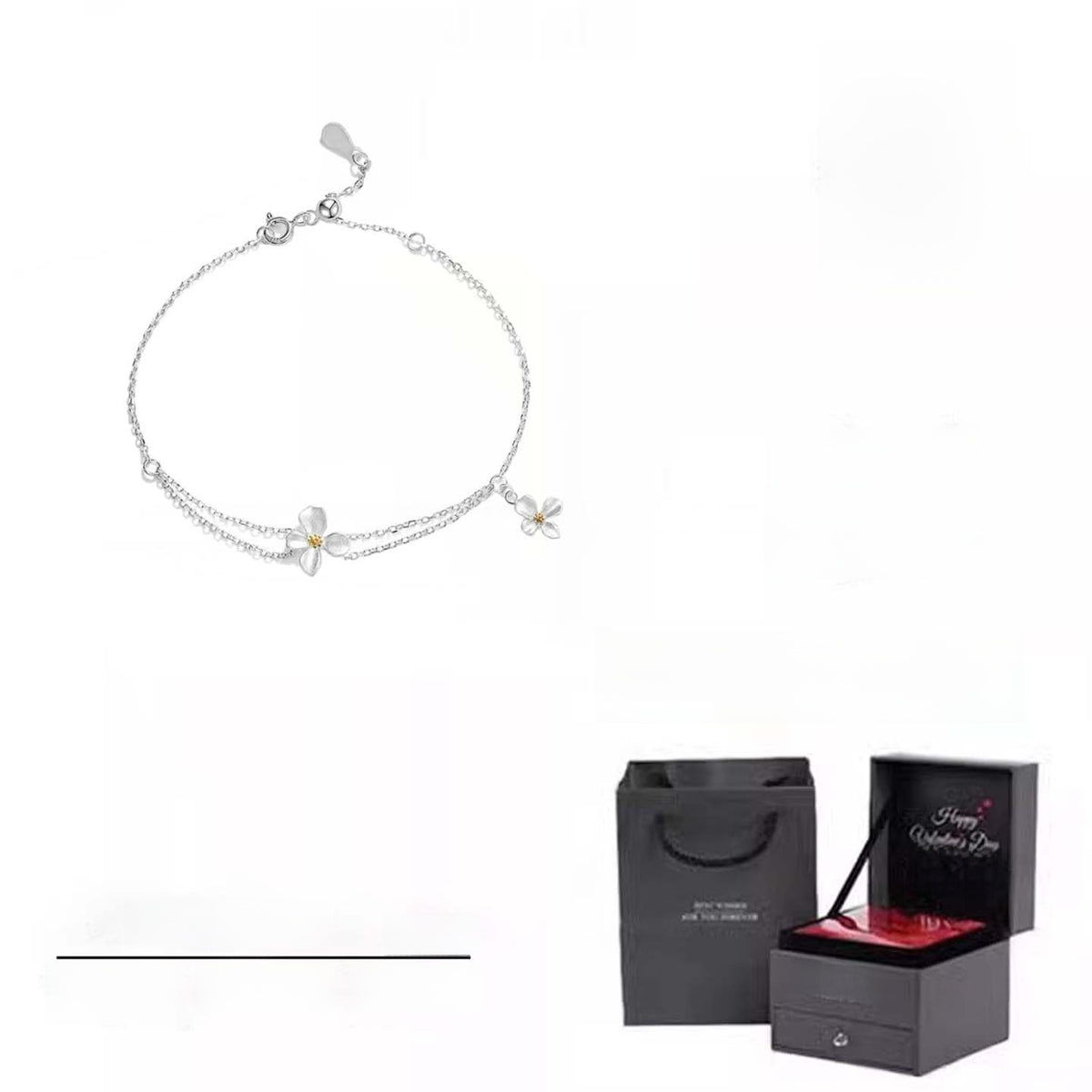 Pure Silver Gardenia Bracelet for Women