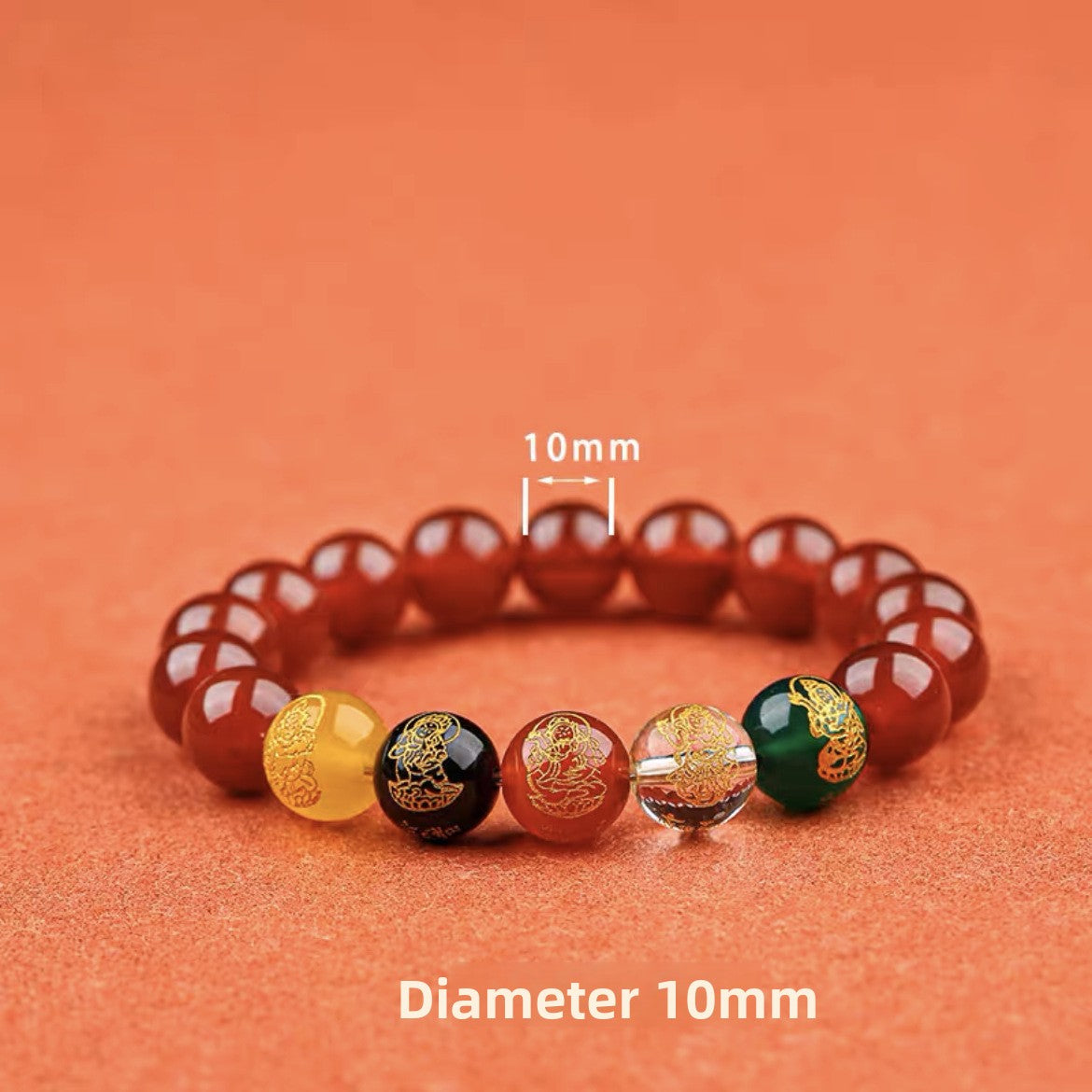 Five-Way God of Wealth Obsidian Bracelet