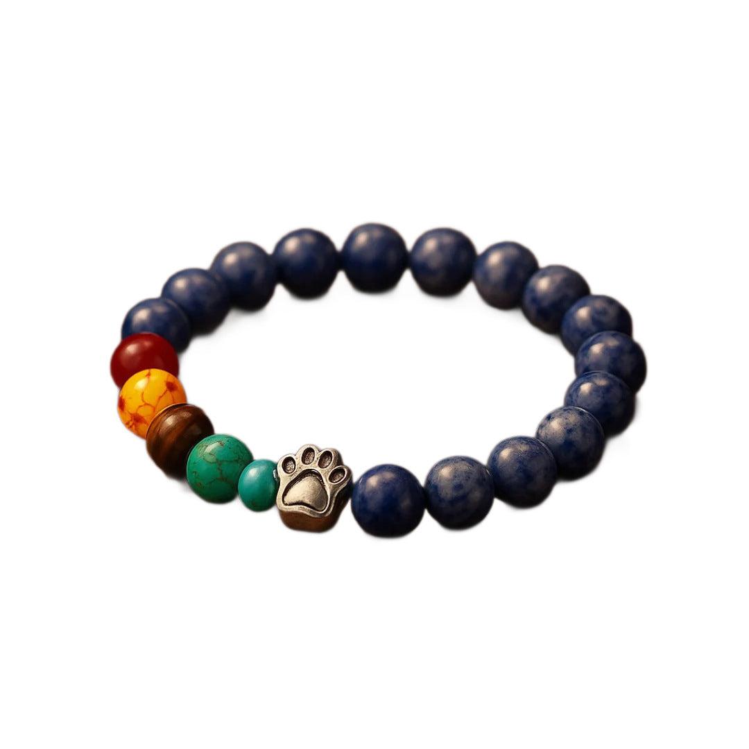 Multicolor Gemstone Cat Paw Bracelet