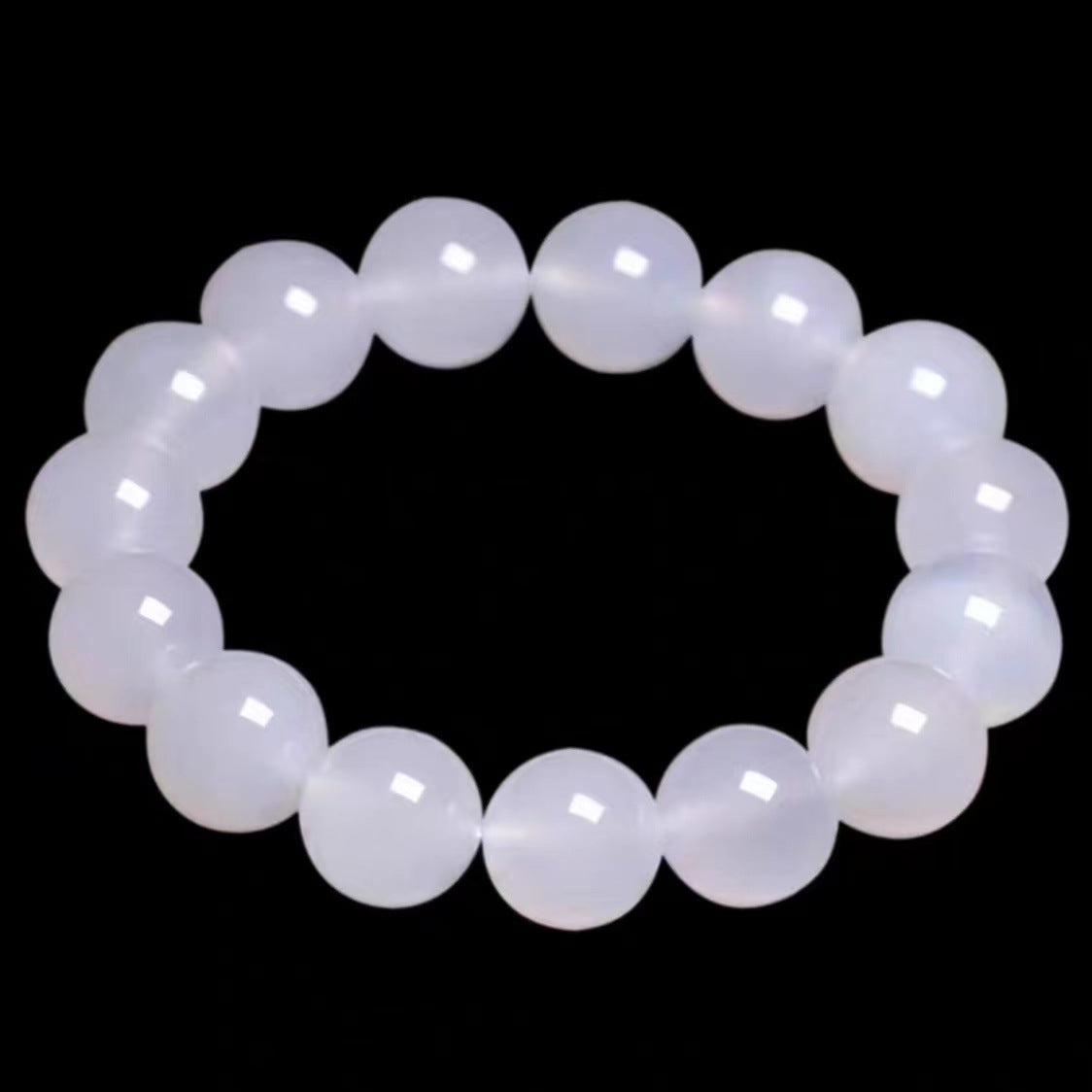 Natural Agate Bead Bracelet | Red & White | 4 Sizes