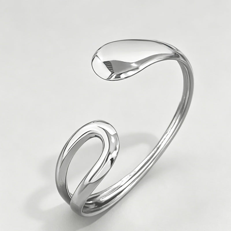 Geometric Open Cuff Bracelet — Gold & Silver