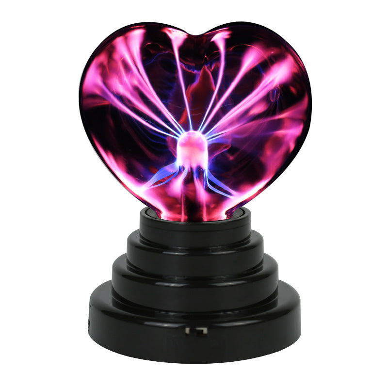 Heart-Shaped Touch Plasma Ball Night Light | Interactive Desk Decor