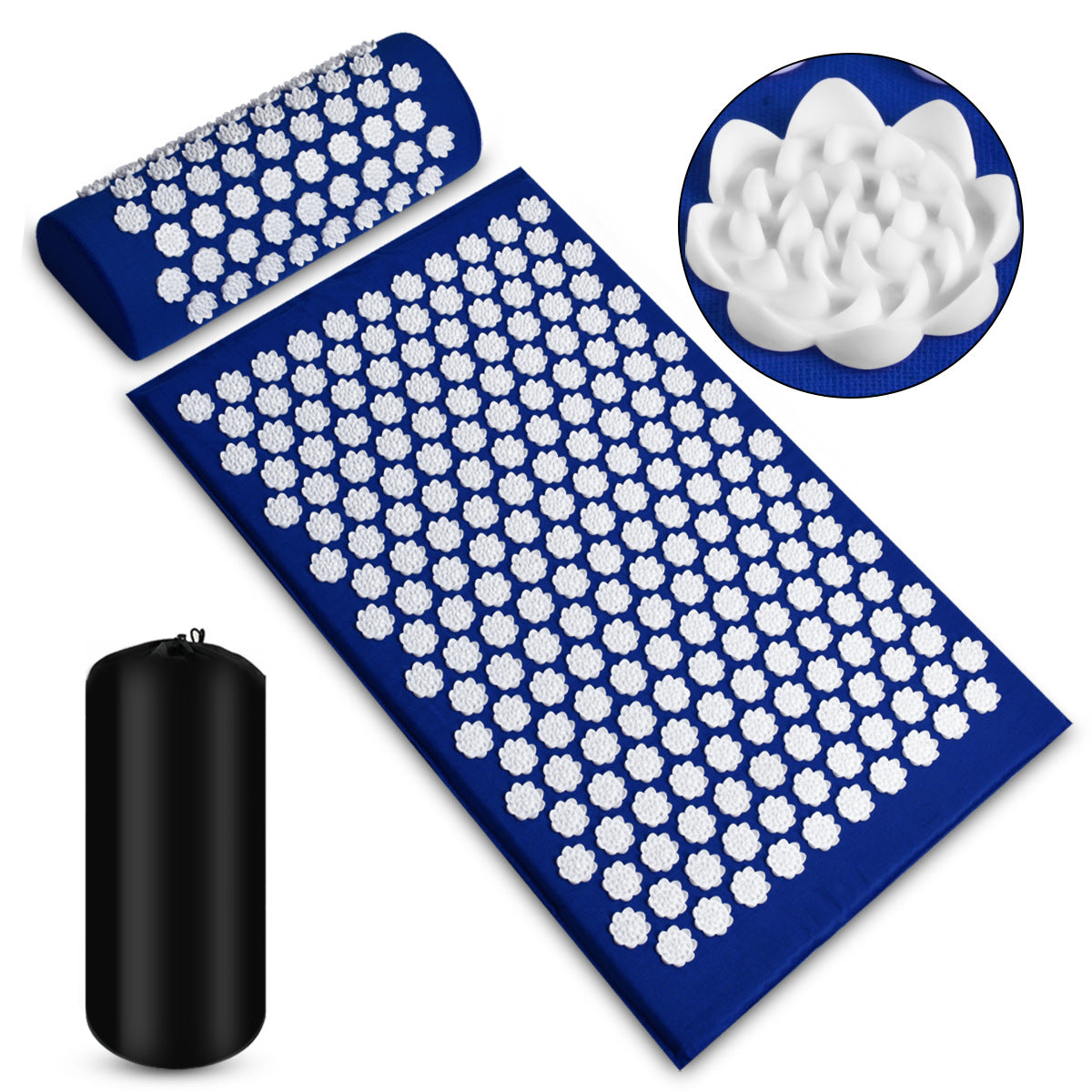Acupressure Mat & Pillow Set with Carry Bag