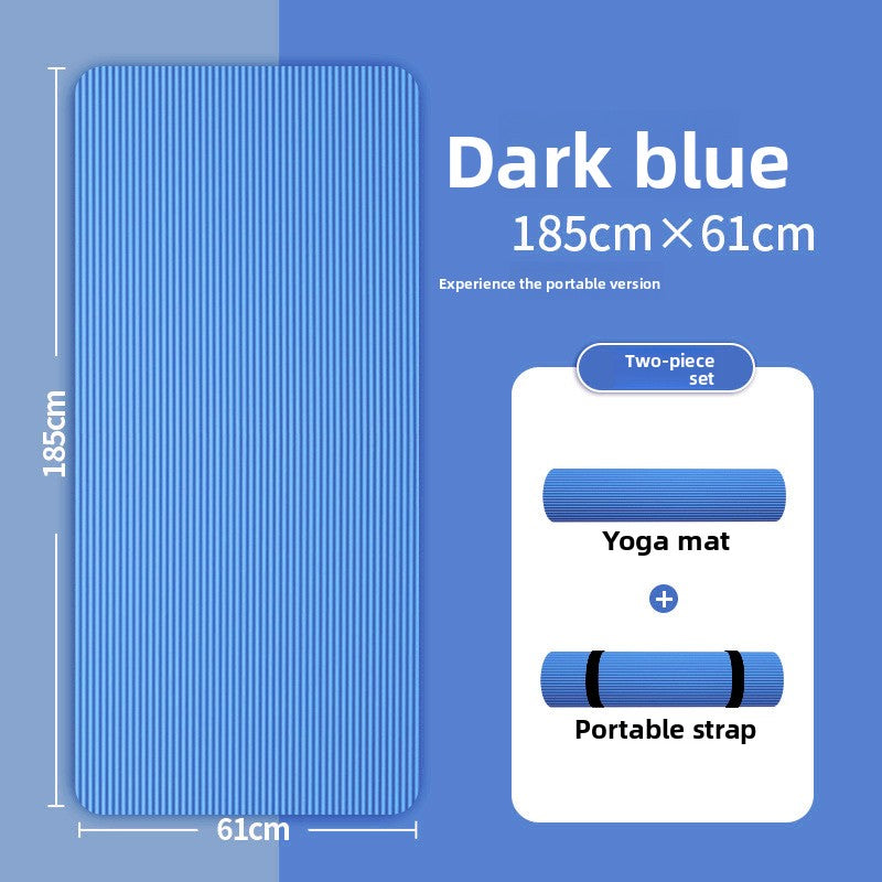 Thick NBR Yoga Mat — 185 x 61cm with Carry Strap