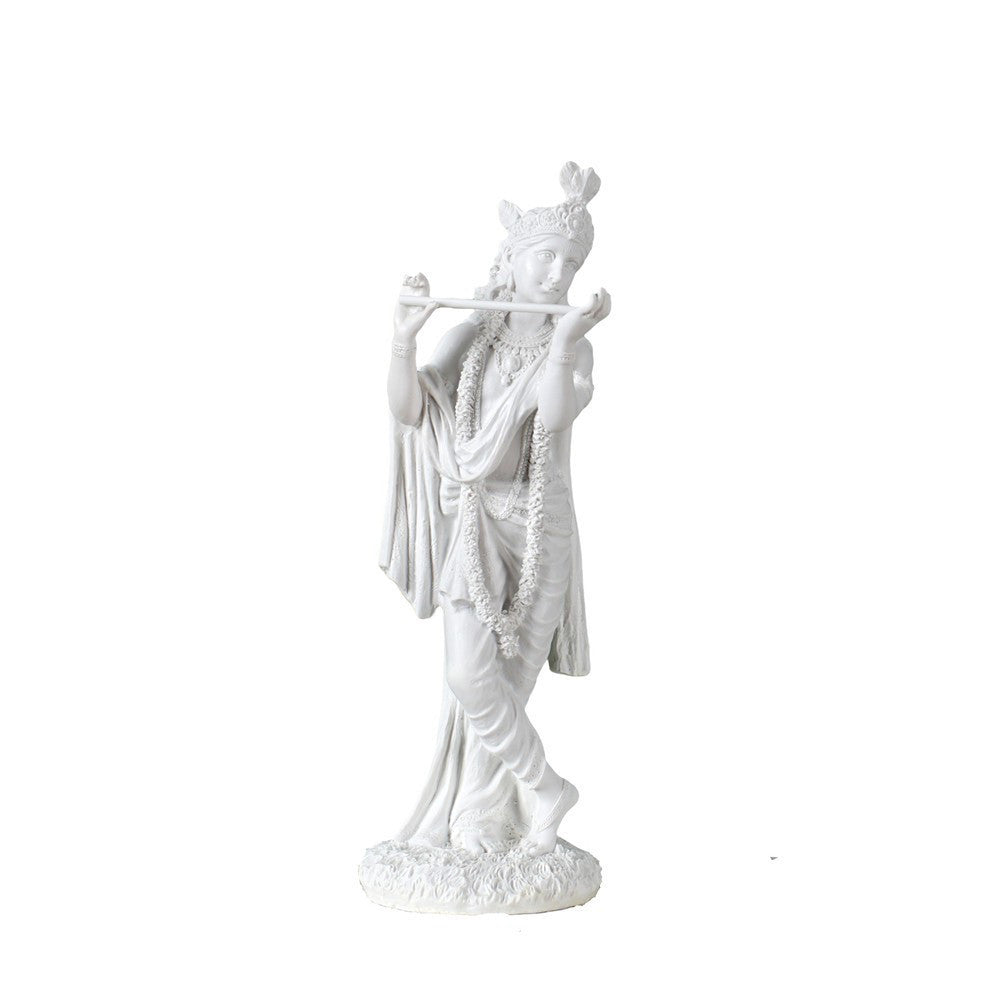 Krishna Hand-Painted Resin Statue | Hindu Deity | Altar & Home Decor