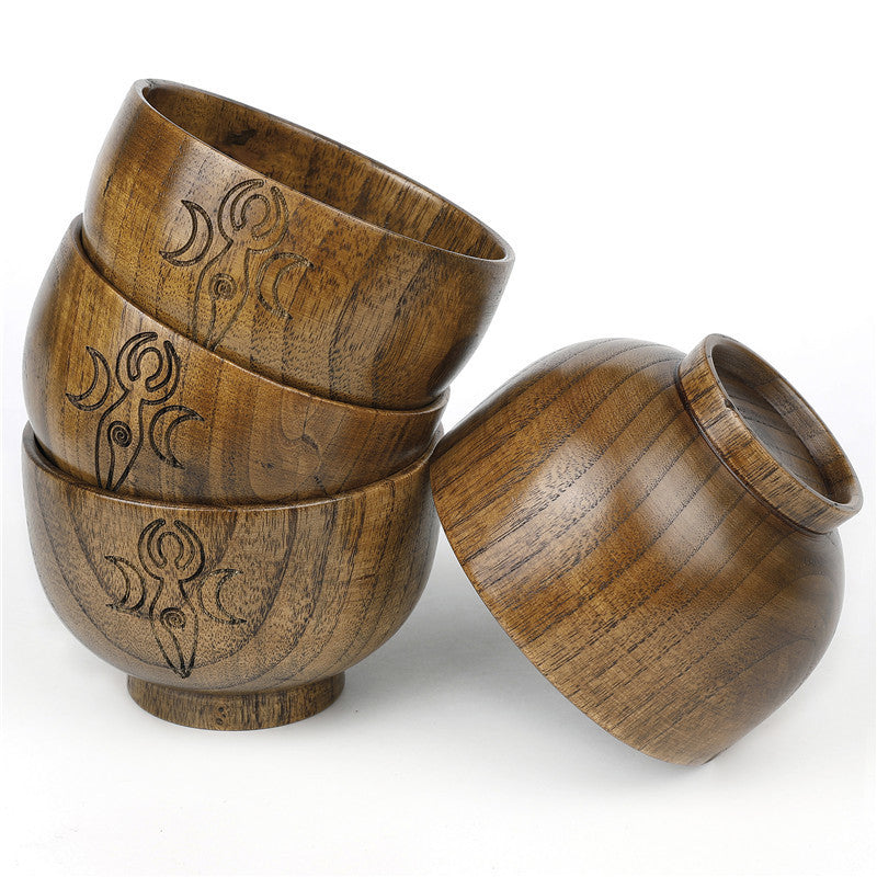Engraved Wooden Altar Bowl