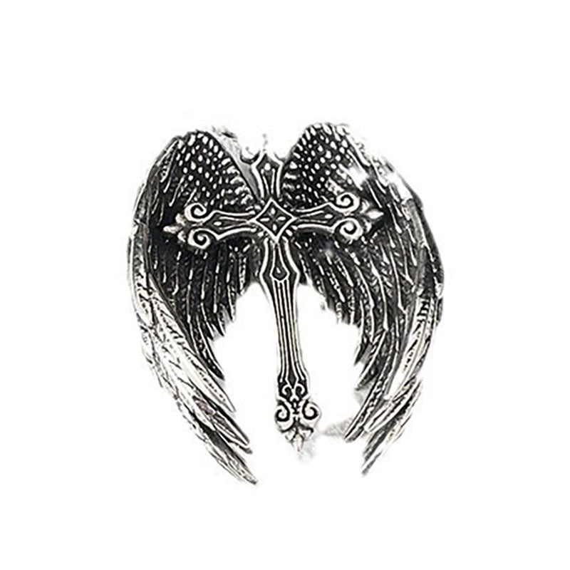 Angel Wings Cross Pendant Necklace | Vintage Punk Style
