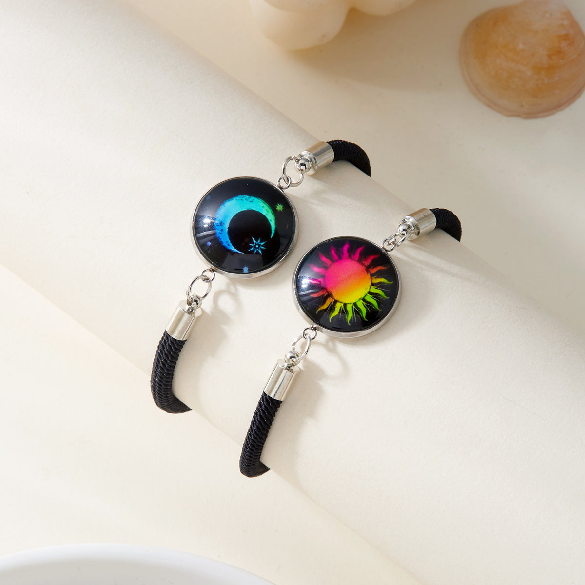 Glow-in-the-Dark Celestial Bracelet | Sun, Moon & Stars