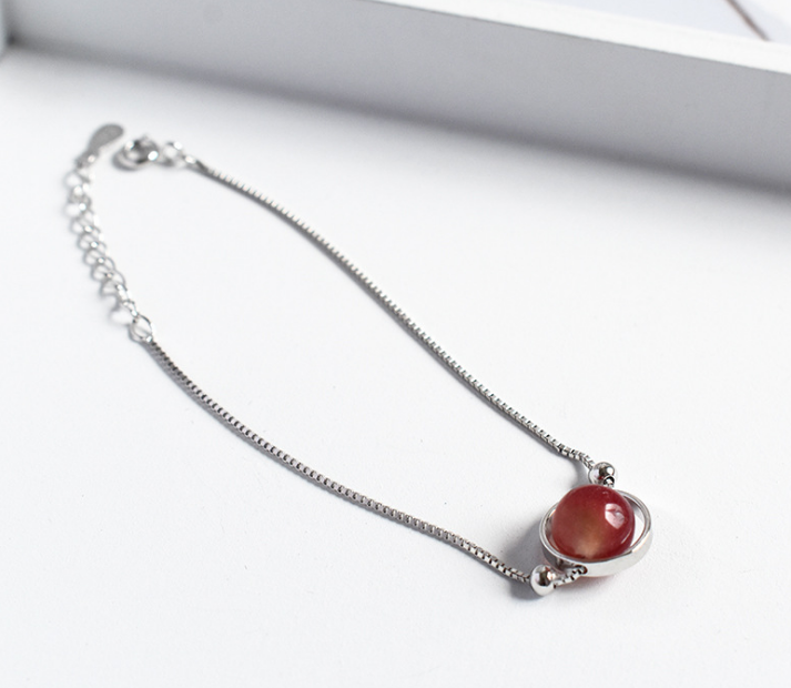 S925 Sterling Silver Crystal Bead Bracelet