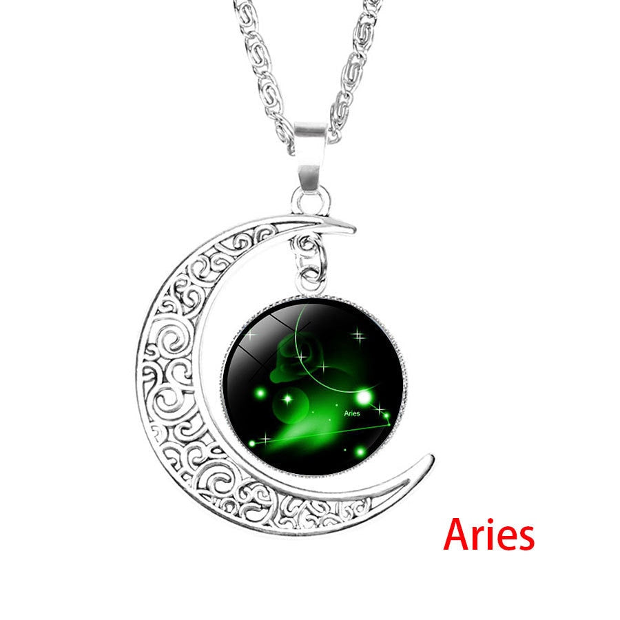 Galaxy Constellation Zodiac Pendant Necklace