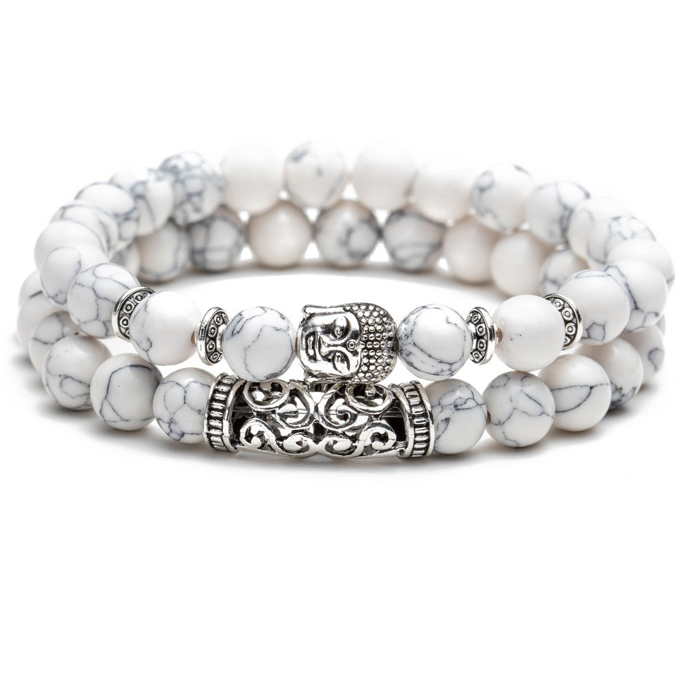 Natural Stone Buddha Bead Bracelet