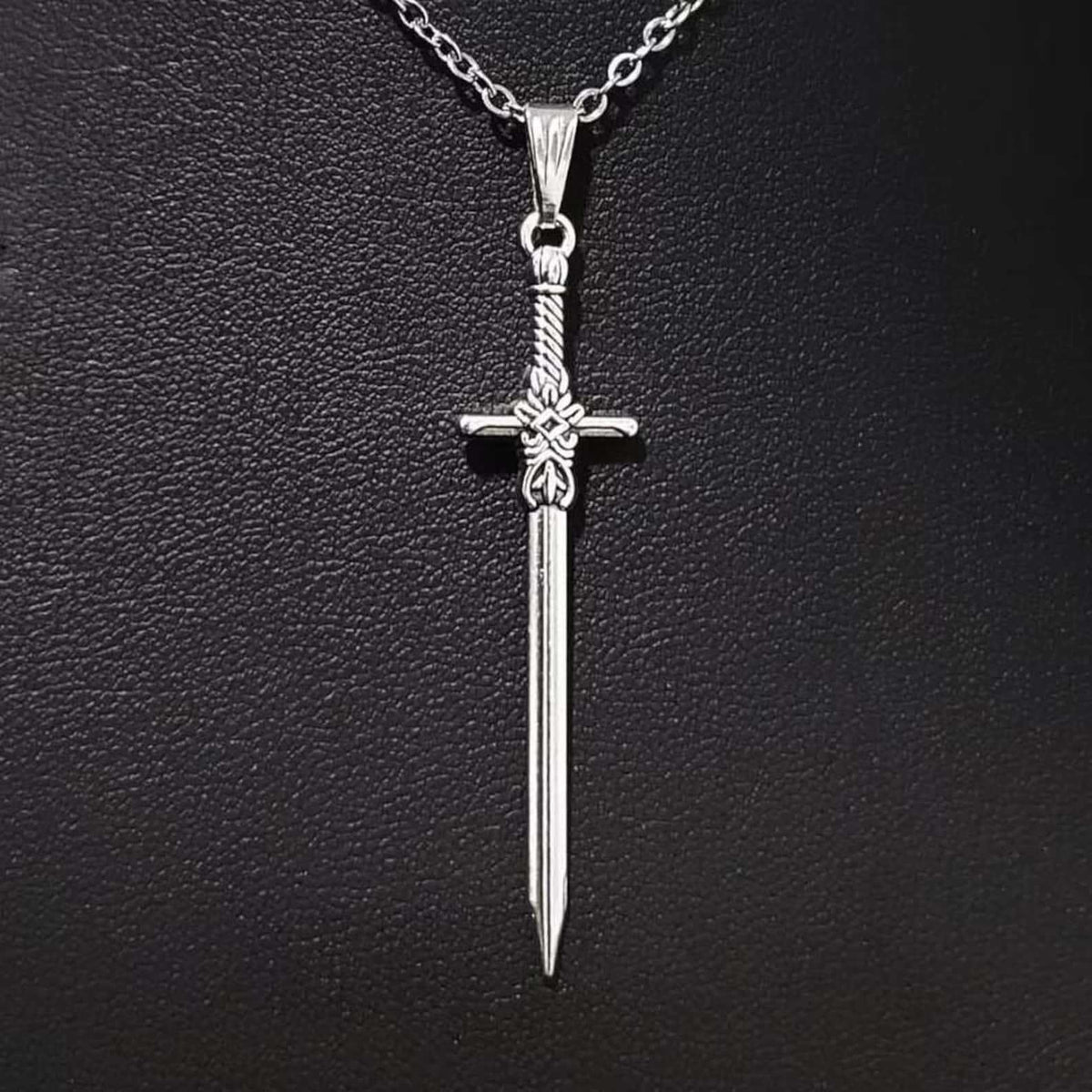 Gothic Cross Sword Pendant Necklace