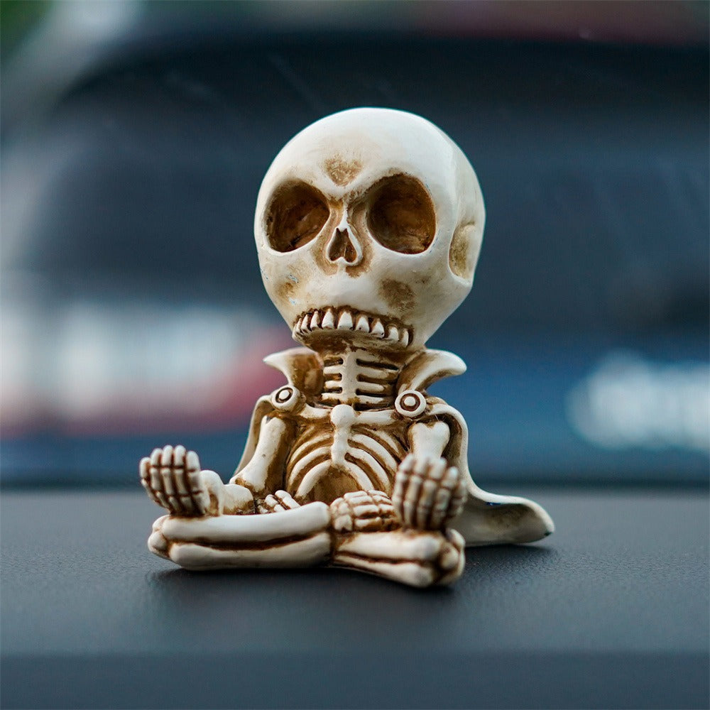 Hooded Skull Meditation Ornament
