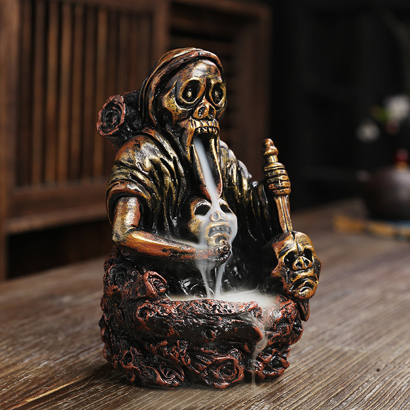 Resin Skull Backflow Incense Burner