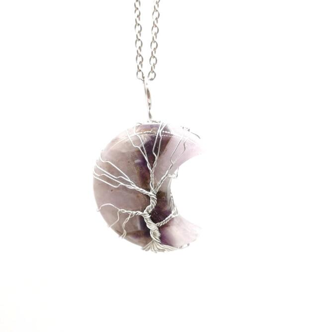 Tree of Life Natural Stone Pendant Necklace