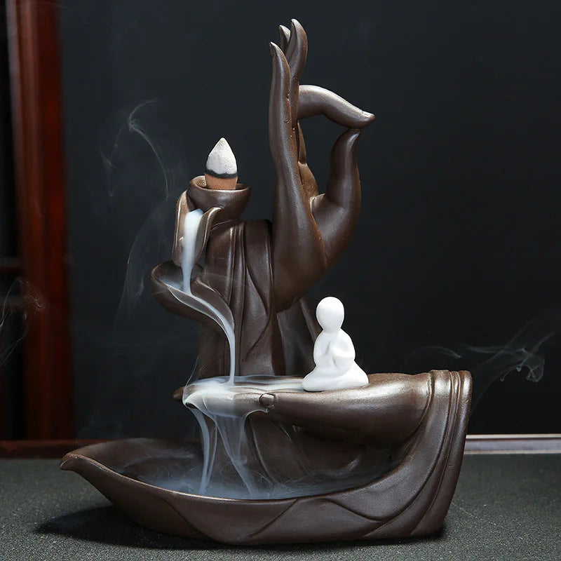 Buddha Hand Lotus Backflow Incense Burner