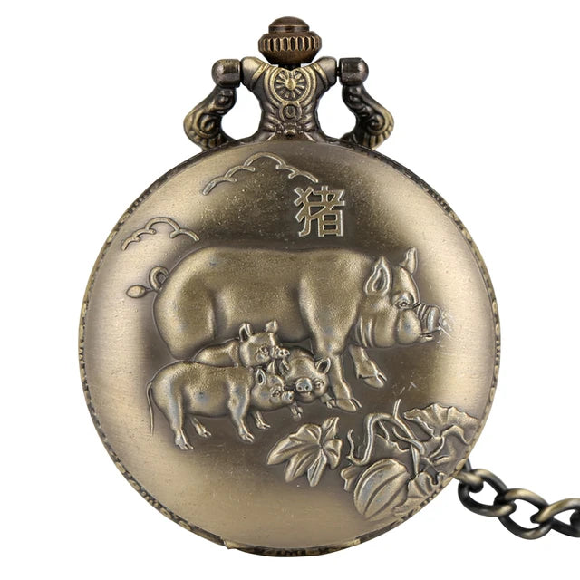 Chinese Zodiac Steampunk Pocket Watch Necklace