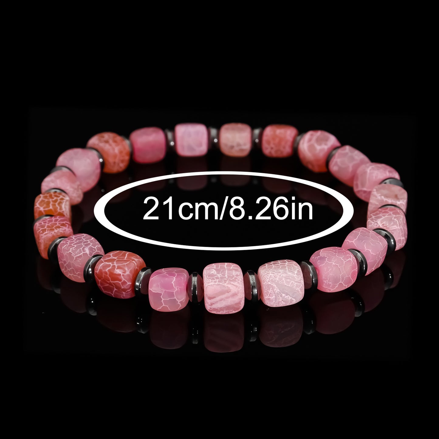 Square Natural Stone Bracelet Handmade Unisex Jewelry