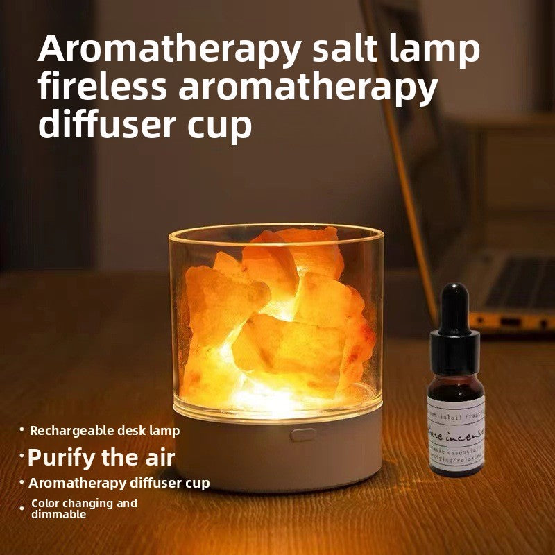 Himalayan Salt Lamp | USB Rechargeable | Color Changing | 14hr Battery