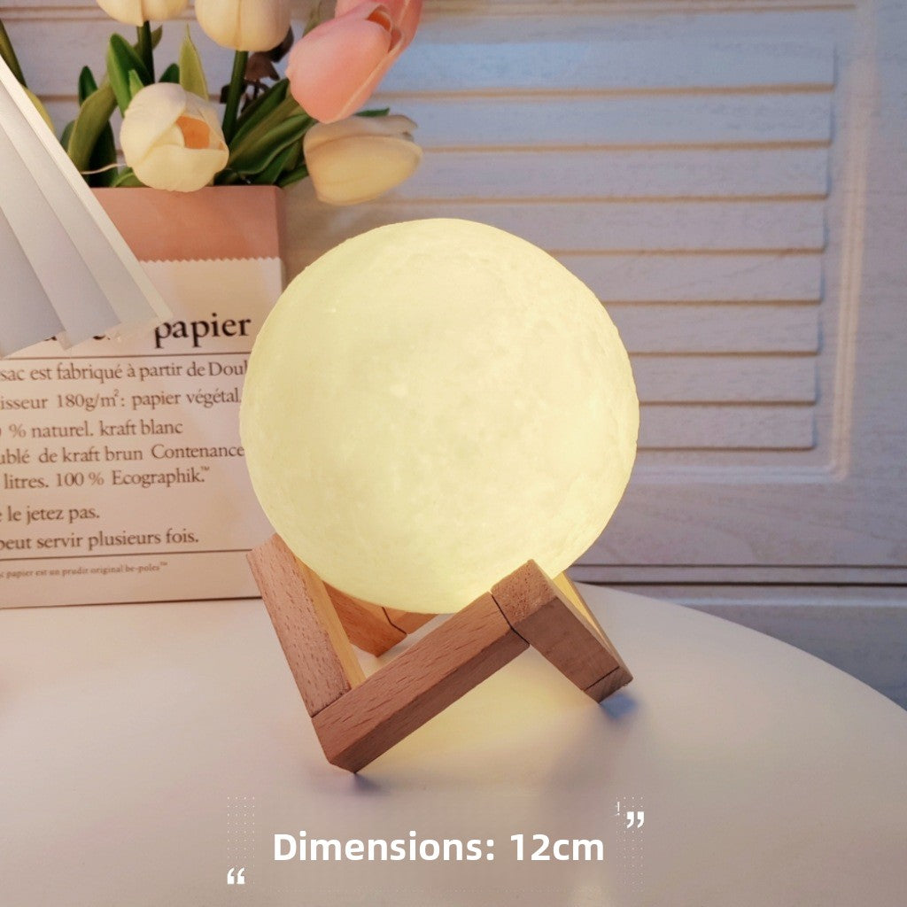Moon Planet Night Light | Bedroom & Desk Decor | DIY Paint Option