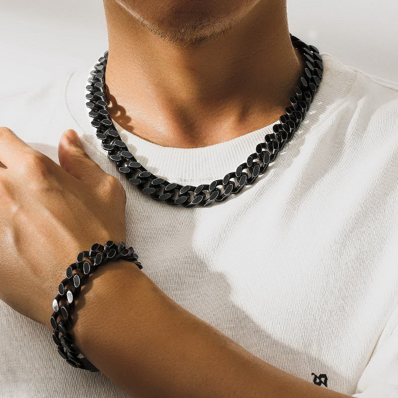 Vintage Cuban Link Chain — Titanium Steel