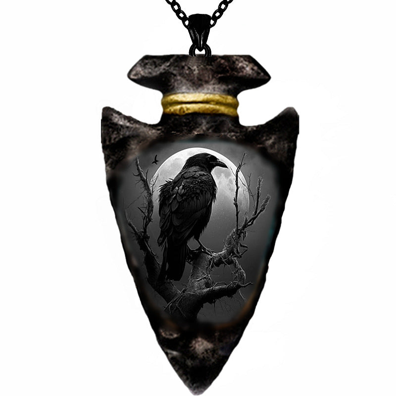 Gothic Crow Pendant Necklace