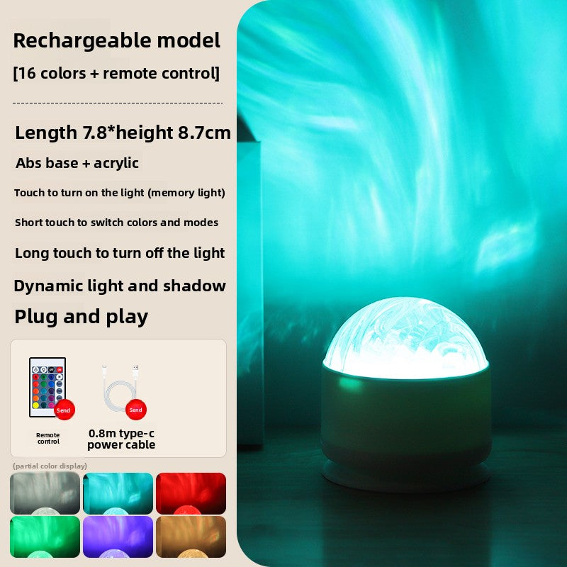 Water Ripple & Aurora Projection Night Light