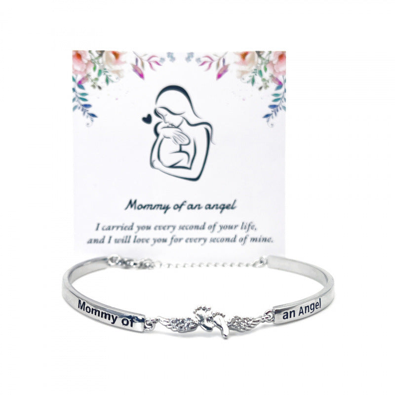 Angel Wings Footprint Charm Bracelet
