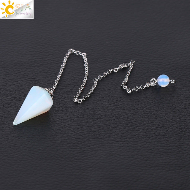 Natural Stone Hexagonal Reiki Pendulum