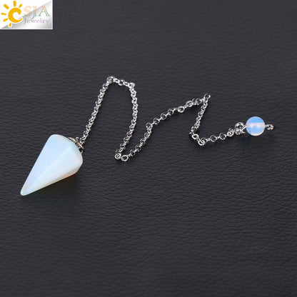 Natural Stone Hexagonal Reiki Pendulum