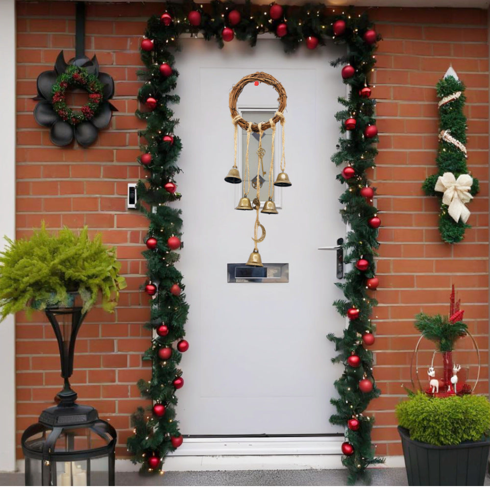 Witch Bell Door Handle Protection Pendant Good Luck Vine Wind Chime Outdoor Wind Chime Door Christmas Bell Hanging Decoration String
