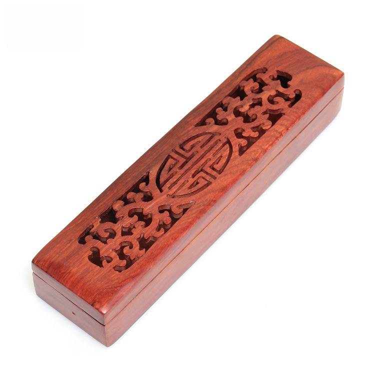 Hand-Carved Rosewood Incense Box