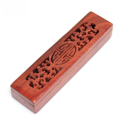 Hand-Carved Rosewood Incense Box