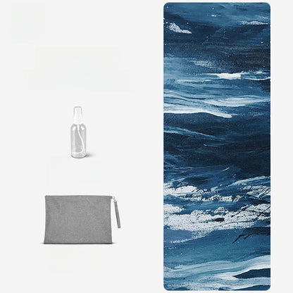 Foldable Suede Yoga Mat — Natural Rubber Base
