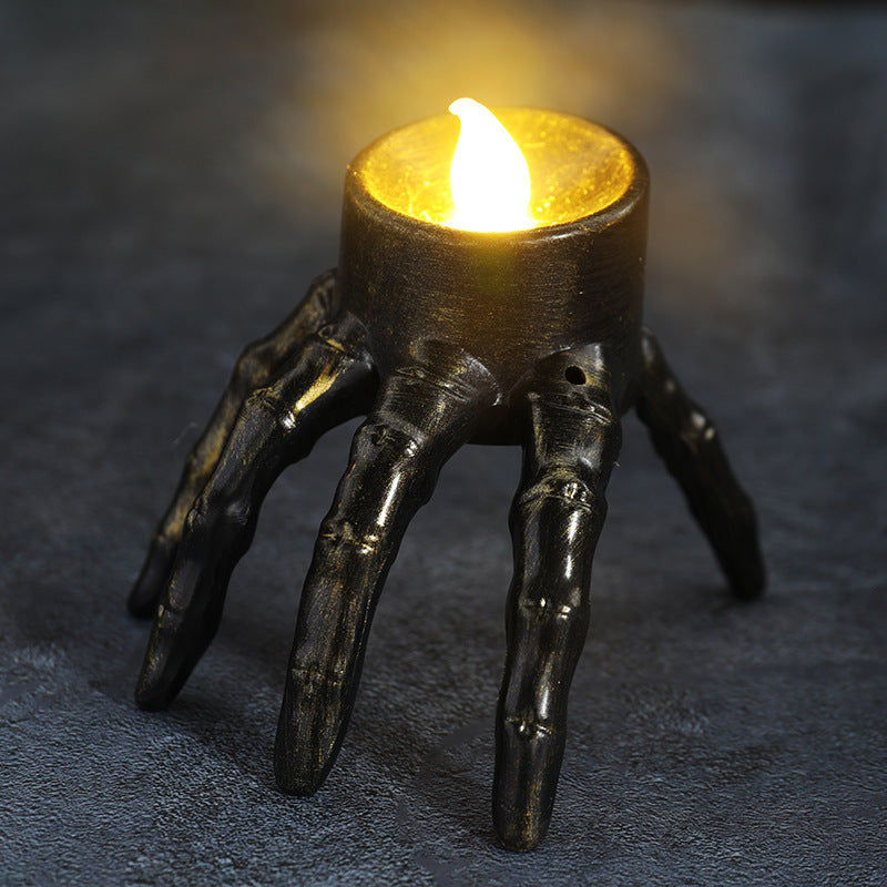 Halloween Skull & Ghost Hand Candle Light