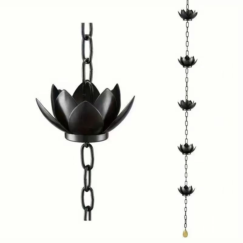 Lotus Rain Chain for Gutters — Decorative Metal Downspout