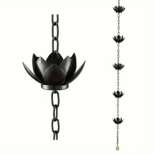 Lotus Rain Chain for Gutters — Decorative Metal Downspout