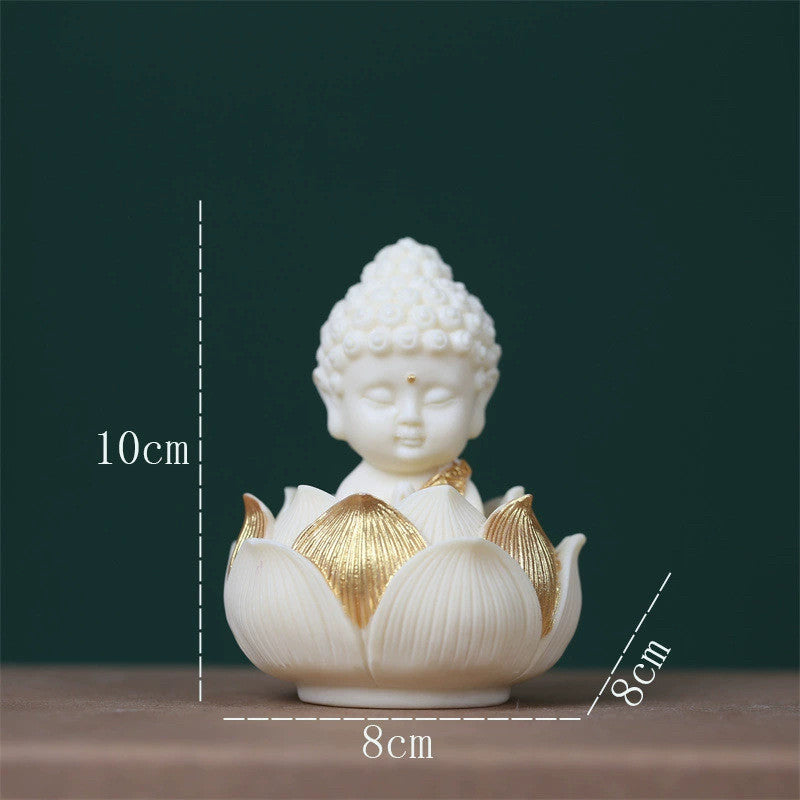 Lotus Crystal Ball Base with Buddha Ornament