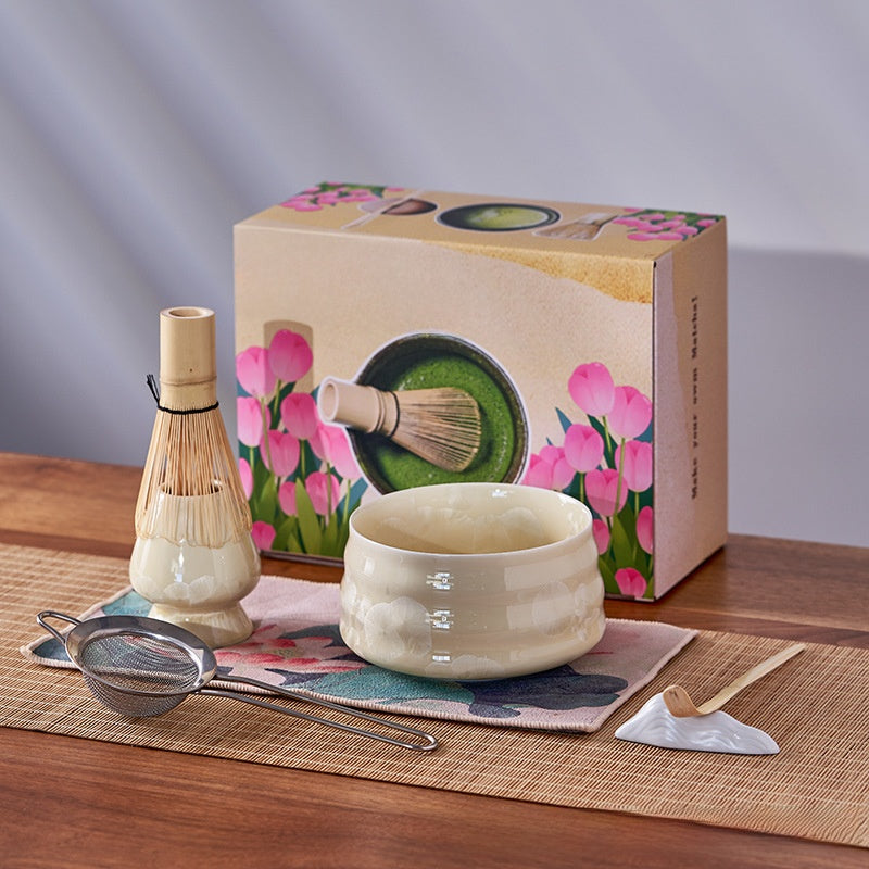 Crystalline Glaze Ceramic Matcha Set — 7 Piece