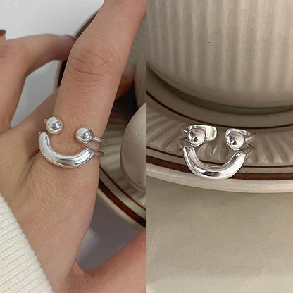 Geometric 925 Sterling Silver Adjustable Ring