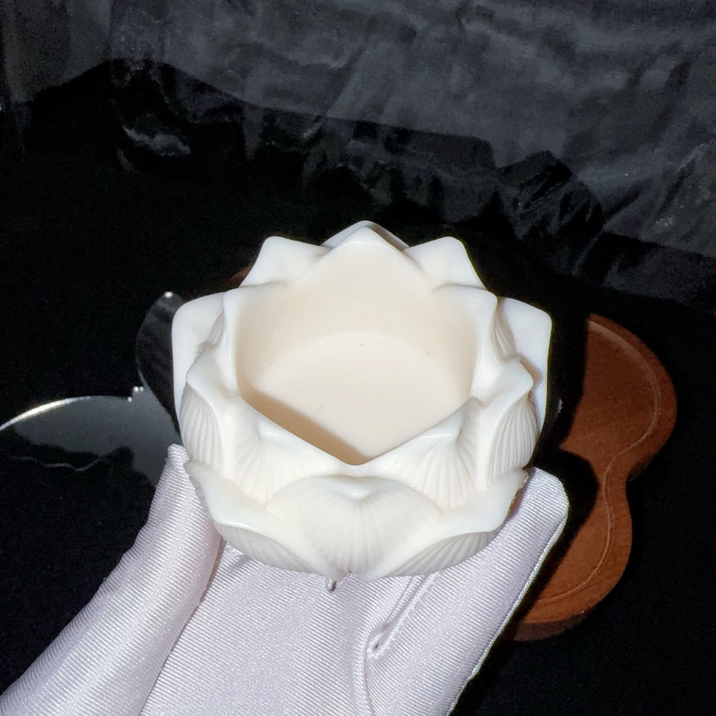 Lotus Crystal Ball Base with Buddha Ornament