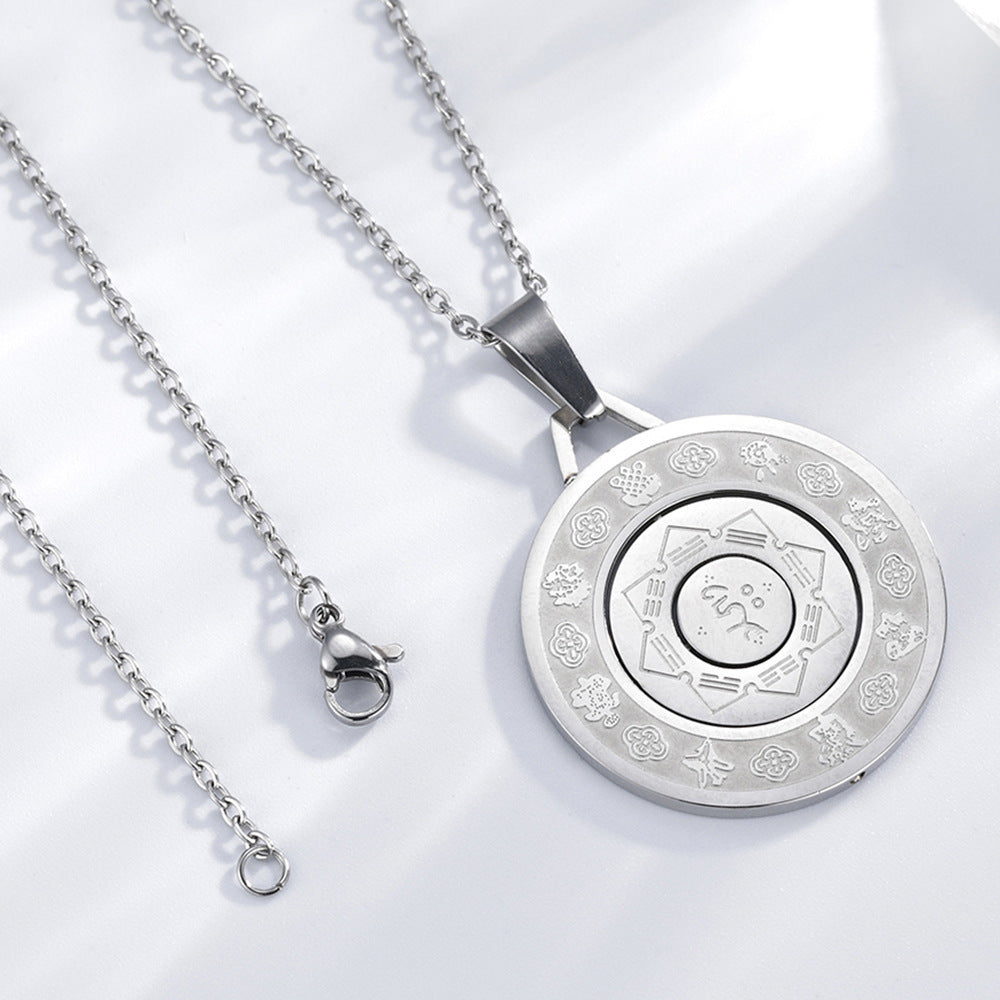 Chinese Zodiac Rotating Ring Pendant Necklace