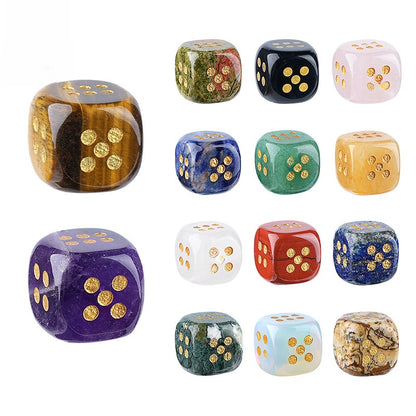 Natural Stone Dice — Laser Engraved Semi-Precious