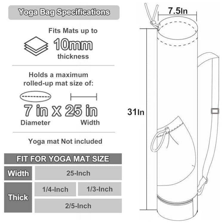 Yoga Mat Bag with Water Bottle Pocket & Wet Compartment