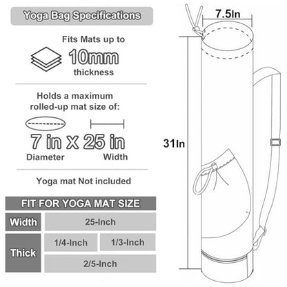 Yoga Mat Bag with Water Bottle Pocket & Wet Compartment