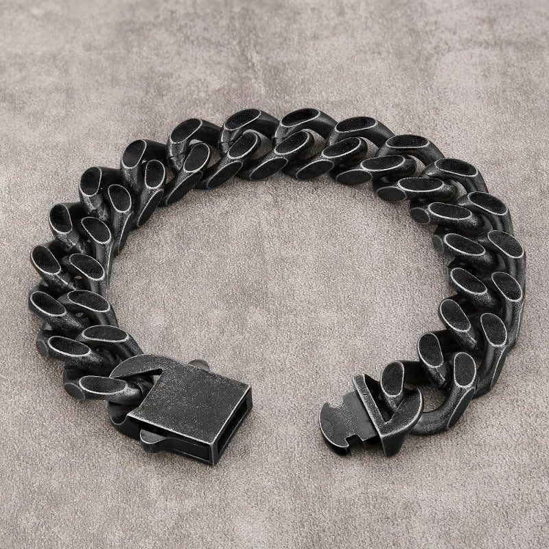 Vintage Cuban Link Chain — Titanium Steel