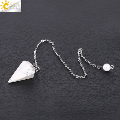 Natural Stone Hexagonal Reiki Pendulum