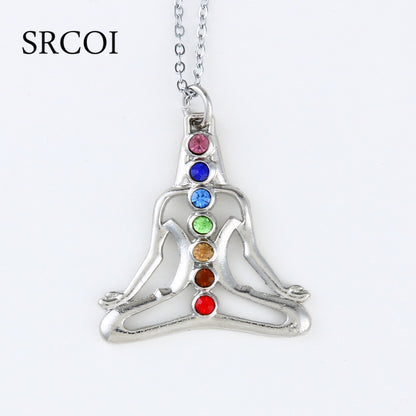 7 Chakra Crystal Healing Point Pendant Necklace
