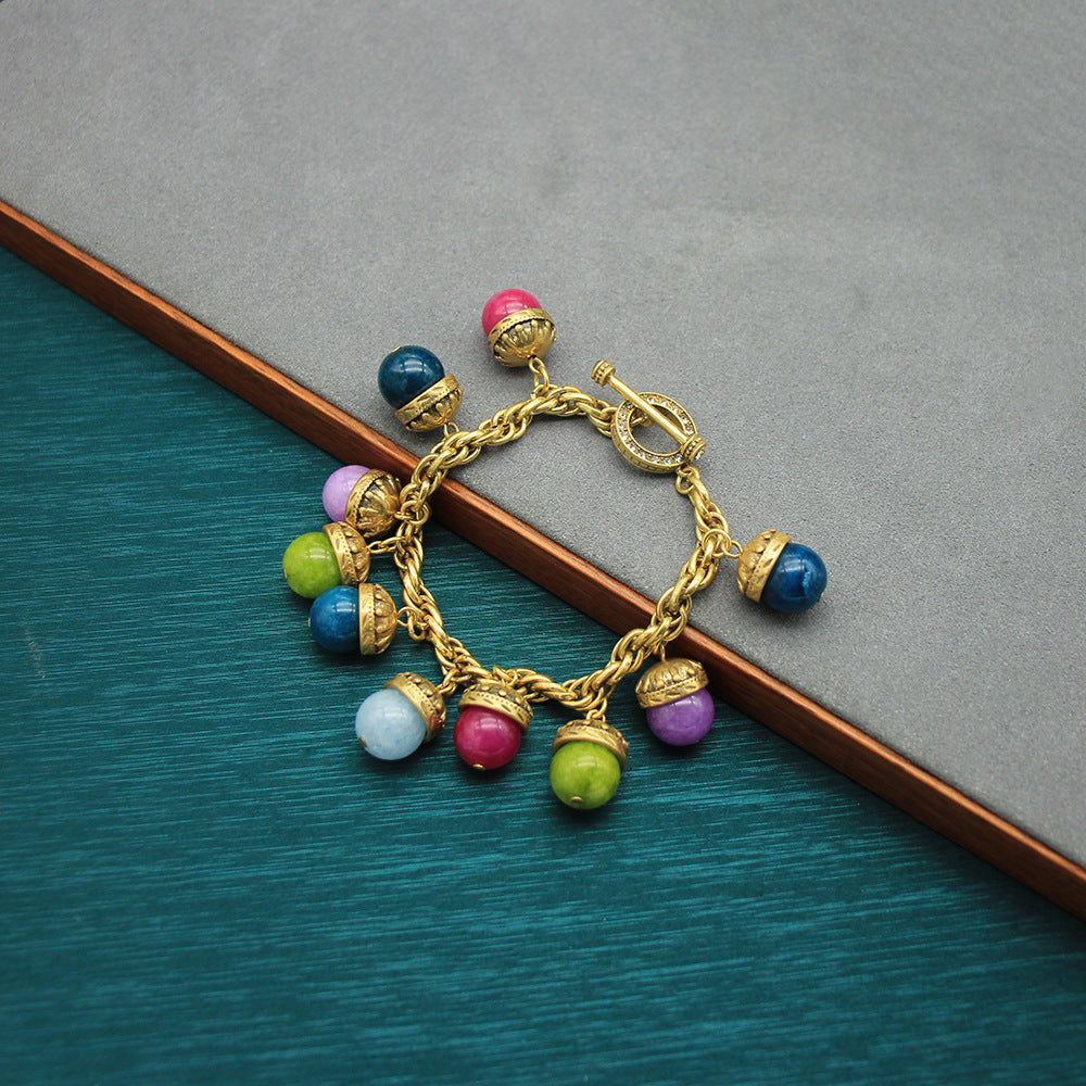 French Retro Crystal Bead Bracelet